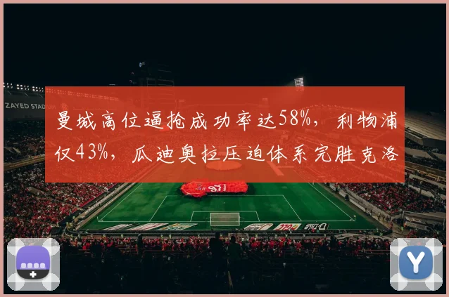 曼城高位逼抢成功率达58%,利物浦仅43%,瓜迪奥拉压迫体系完胜克洛普